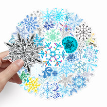 Load image into Gallery viewer, about:5.5-8.5cm 50pcs not repeated snowflake waterproof stickers

