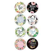 Load image into Gallery viewer, household gadgets round oval flower floral letters alphabet thank you sticker 500pieces/roll
