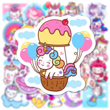 Load image into Gallery viewer, about:4-7cm heart love cake cupcake ice cream popsicle 50pcs unicorn series cartoon waterproof stickers
