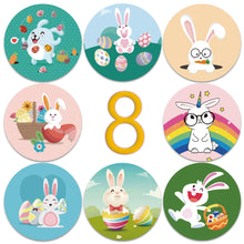 Load image into Gallery viewer, easter bunny rabbit bunny number flower floral rainbow color pcs easter egg stickers (500 pcs/roll)
