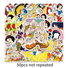 Load image into Gallery viewer, about:5.5-8.5cm 50pcs snow white series cartoon waterproof stickers

