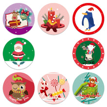 Load image into Gallery viewer, christmas day present gift deer reindeer giraffe penguin penguins christmas series stickers (500 pcs/roll)
