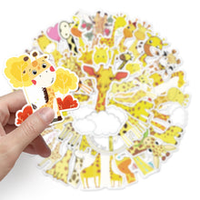 Load image into Gallery viewer, about:5.8-8.5cm 50 pcs cartoon giraffe series waterproof stickers
