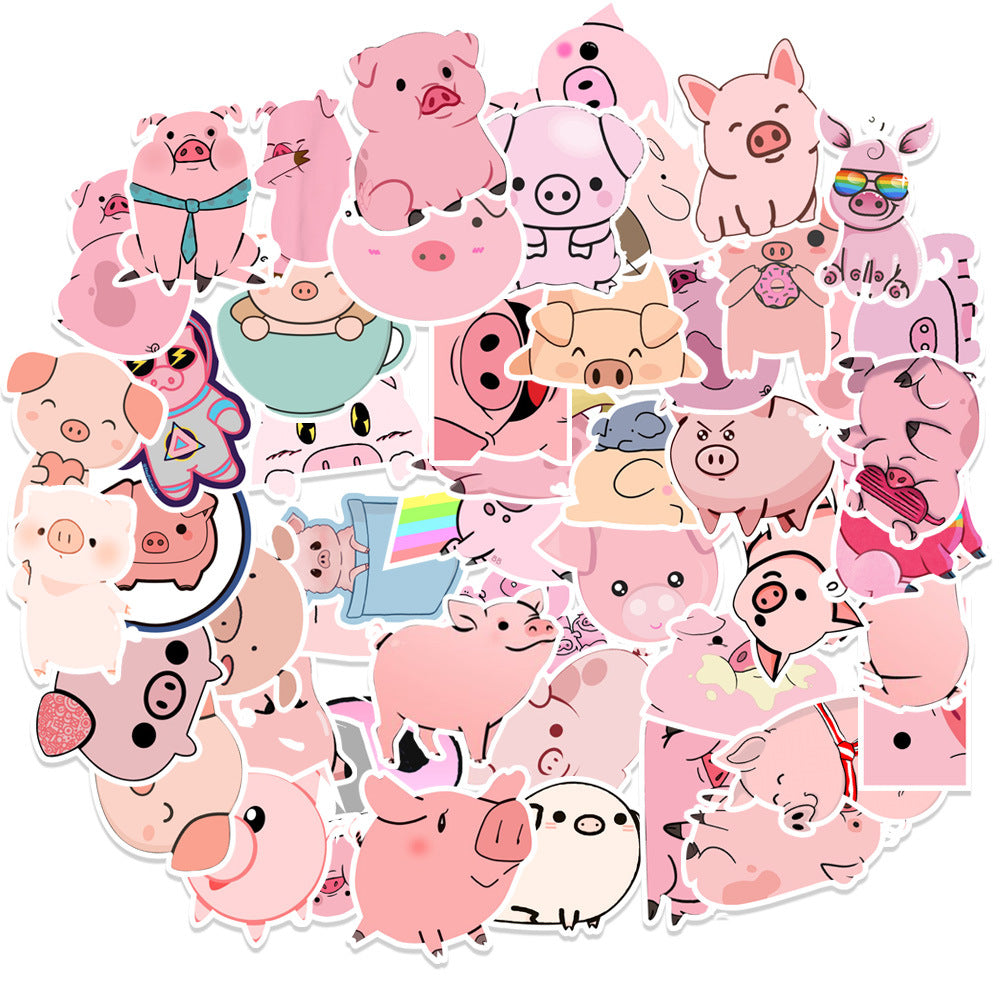 about:5-8cm 50 pcs pink series waterproof cartoon stickers