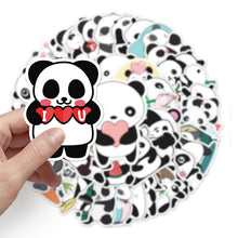 Load image into Gallery viewer, about：5.5-8.5cm panda heart love watermelon flower floral panda cartoon sticker（50pcs/pack）
