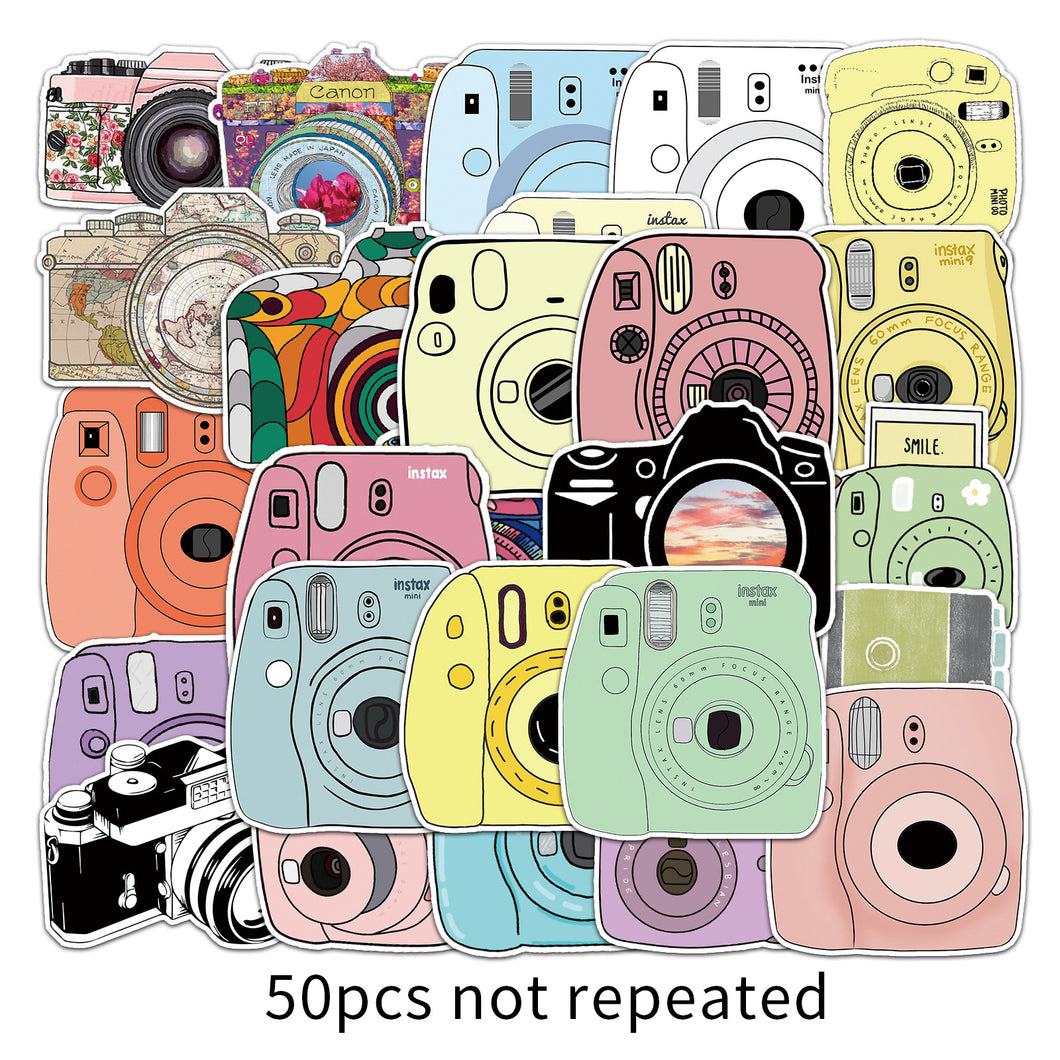 about:5.8-8.5cm 50pcs not repeated camera waterproof stickers