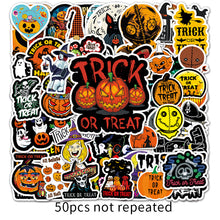 Load image into Gallery viewer, about:5.5-8.5cm 50 pcs halloween day series waterproof cartoon stickers
