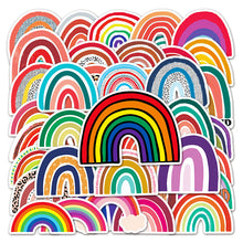 Load image into Gallery viewer, about:5.5-8.5cm 50pcs rainbow waterproof stickers
