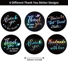 Load image into Gallery viewer, holographic laser thank you letters alphabet heart love rainbow laser sticker 500pieces/roll

