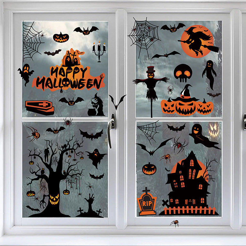 halloween removable static window glass sticker