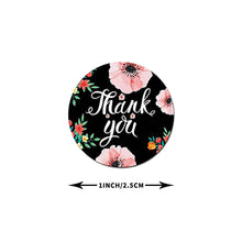 Load image into Gallery viewer, household gadgets round oval flower floral letters alphabet thank you sticker 500pieces/roll
