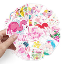 Load image into Gallery viewer, about:5.8-8.5cm 50pcs not repeated flamingo series waterproof stickers
