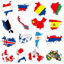 Load image into Gallery viewer, about 5-8cm(3.2&#39;&#39;) 50pcs national flag waterproof stickers

