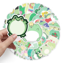 Load image into Gallery viewer, about:5.5-8.5cm(3.4&#39;&#39;) 50pcs not repeated frog series waterproof stickers
