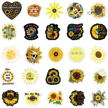Load image into Gallery viewer, about:7-8cm 100pcs sunflower series waterproof stickers
