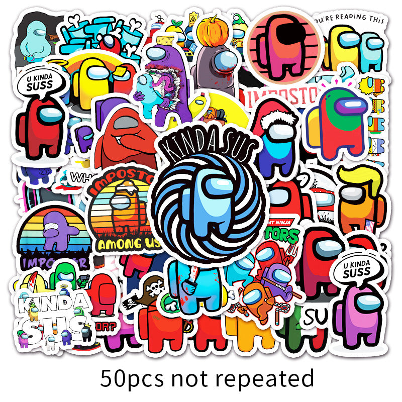 about:5.5-8.5cm waterproof stickers(50 pieces)