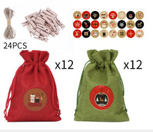 Load image into Gallery viewer, 10*14cm Christmas Drawstring Pocket Gift Imitation linen bag (73pcs/bag)
