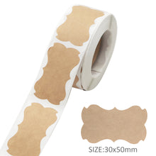 Load image into Gallery viewer, geometric patterns paper products 3cm blank special-shaped kraft paper sticker label (300 pcs/roll)
