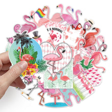 Load image into Gallery viewer, about:5.8-8.5cm 50pcs not repeated flamingo series waterproof stickers
