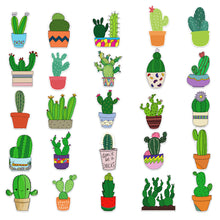 Load image into Gallery viewer, about:5.8-8.5cm 50pcs not repeated cactus series waterproof stickers

