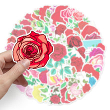 Load image into Gallery viewer, about:5.5-8.5cm 50pcs rose red series waterproof stickers
