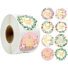 Load image into Gallery viewer, letters alphabet household gadgets flower floral round oval thank you self-adhesive sealing stickers for bronzing rolls (500 pcs/roll)
