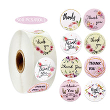 Load image into Gallery viewer, letters alphabet household gadgets flower floral round oval thank you sticker 500pieces/roll
