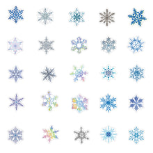 Load image into Gallery viewer, about:3-6cm 50 pcs christmas snowflake pattern waterproof stickers
