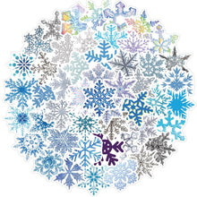 Load image into Gallery viewer, about:3-6cm 50 pcs christmas snowflake pattern waterproof stickers
