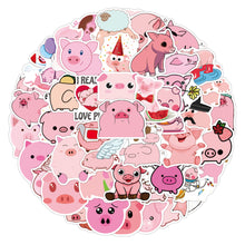 Load image into Gallery viewer, about:5-7cm 50pcs pink series cartoon waterproof stickers
