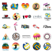 Load image into Gallery viewer, about:5.5-8.5cm(3.4&#39;&#39;) 50pcs volleyball sport series waterproof stickers
