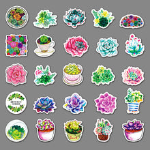 Load image into Gallery viewer, about:5.5-8.5cm 50pcs cartoon succulents DIY creative stickers
