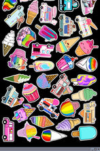 Load image into Gallery viewer, size about:100*100mm 50 pcs ice cream series waterproof stickers
